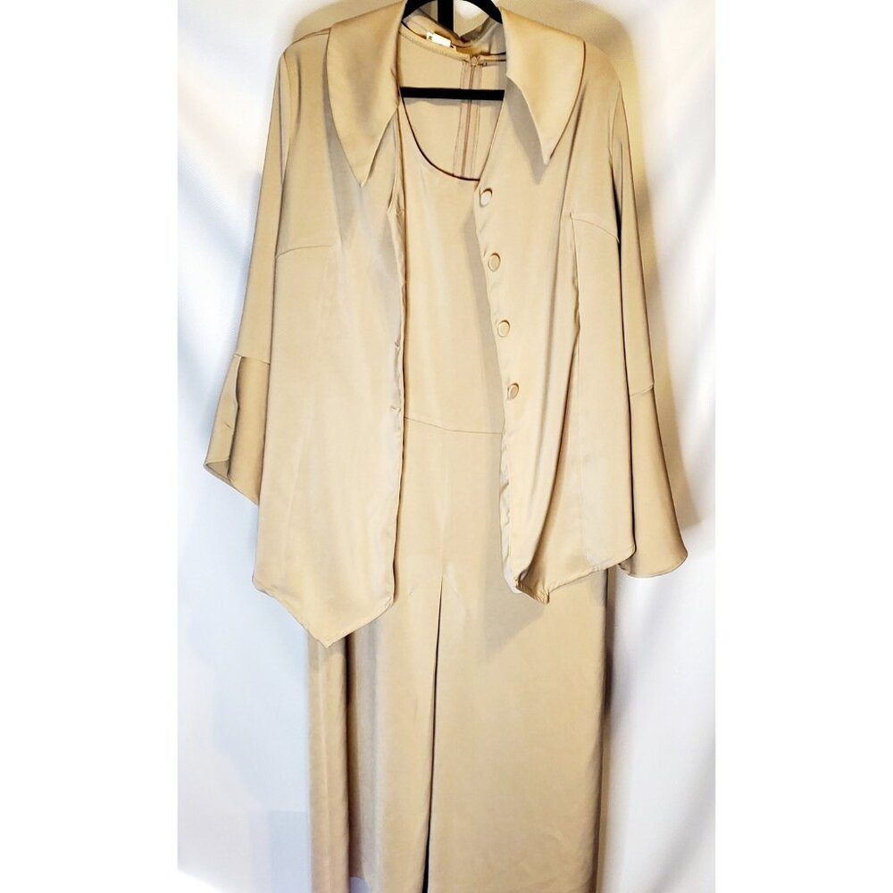 Tally Taylor Collection Vintage Tan 2 Piece Dress Suit-Size 18